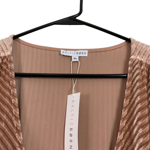 NWT Baltic Born Andi Ribbed Velvet Velour Wrap Maxi Dress Champagne XL - Picture 10 of 12